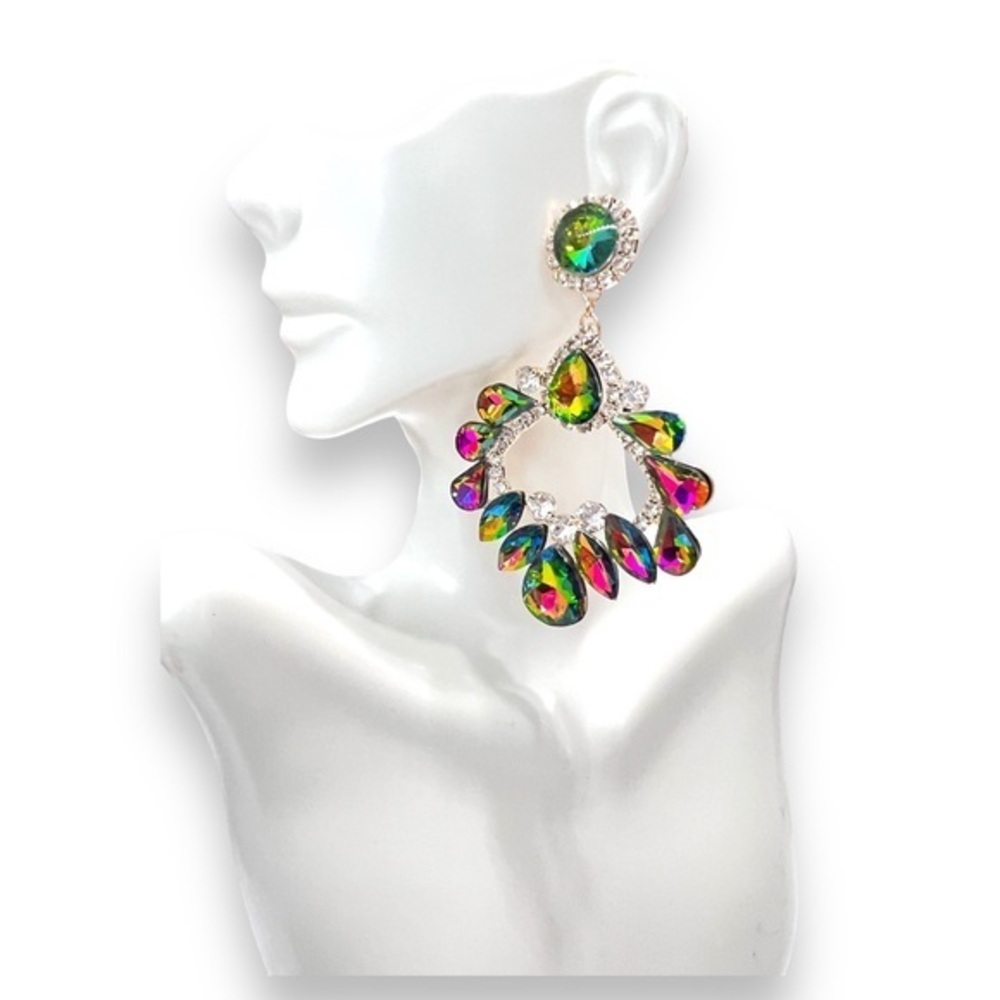 Oil slick earrings